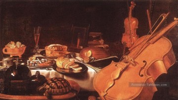 Nature morte avec des instruments de musique Pieter Claesz Peinture à l'huile
